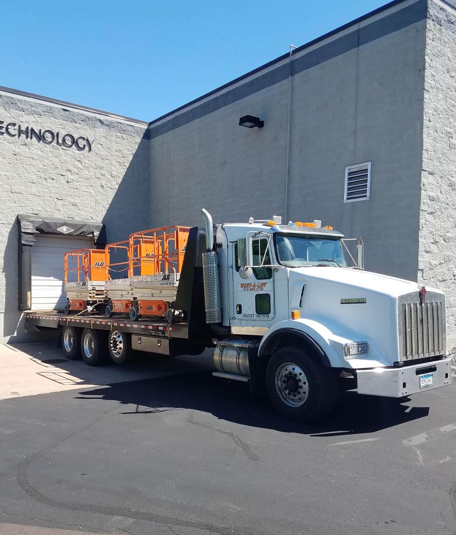 Construction Equipment Delivery to Eagan MN Rental equipment delivery to a Minneapolis jobsite